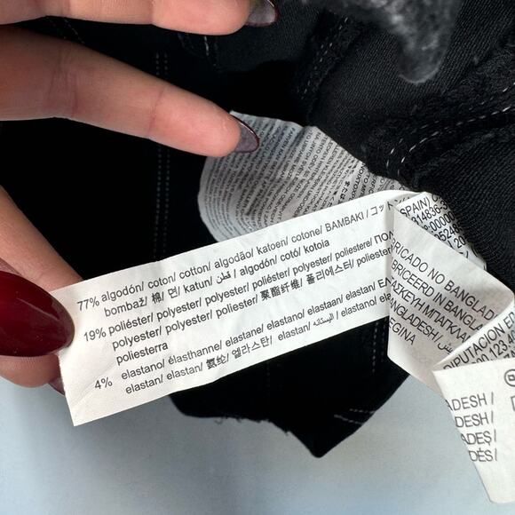 Zara Black Denim Corset Cotton Blend Size Small - Picture 7 of 10